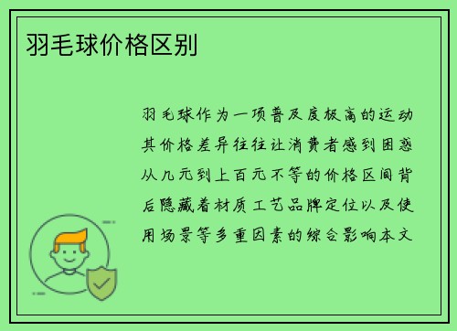 羽毛球价格区别